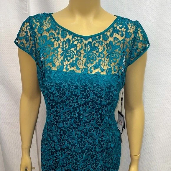Adrianna Papell Lace Cap Sleeve Dress - Picture 4 of 13